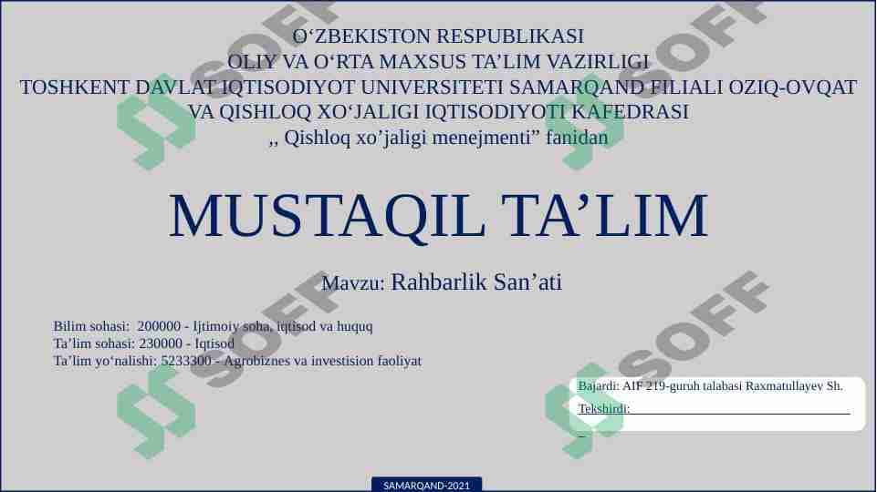 RAHBARLIK SAN'ATI 1