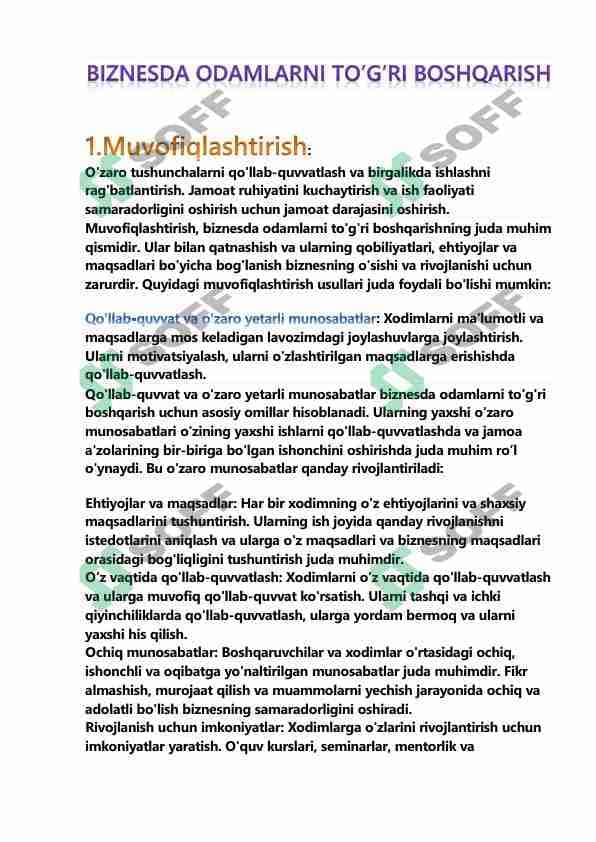 BIZNESDA ODAMLARNI TO'G'RI BOSHQARISH 1