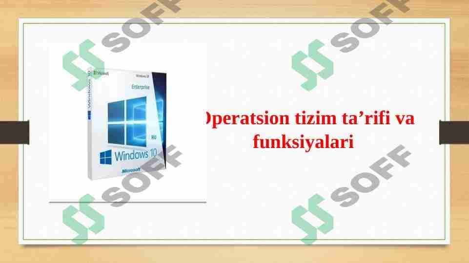 Operatsion tizim ta’rifi va funksiyalari 1