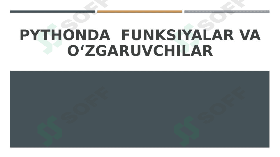 Pythonda  funksiyalar va o‘zgaruvchilar 1