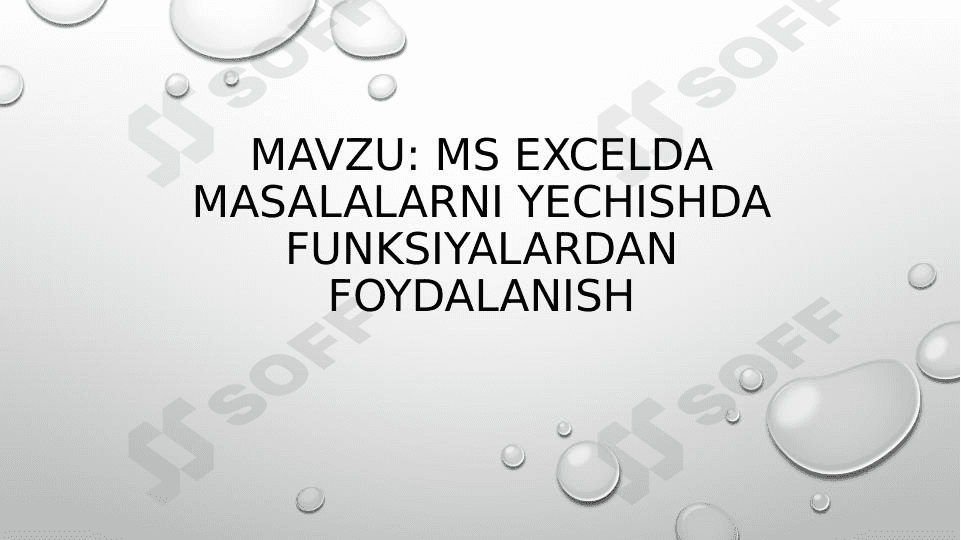 Excelda funksiyalar 1