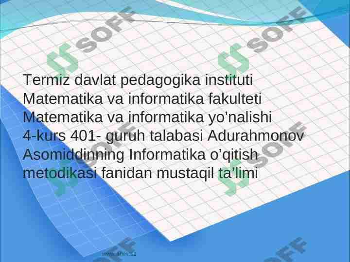 Operatsion tizimlar 1