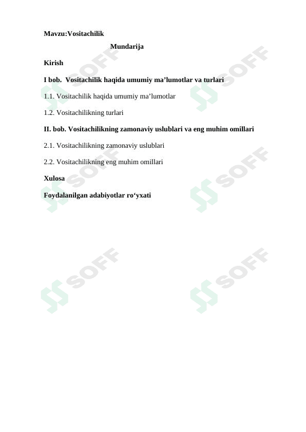 Vositachilik 1
