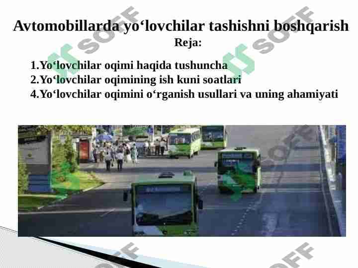 Avtomobillarda yo‘lovchilar tashishni boshqarish 1