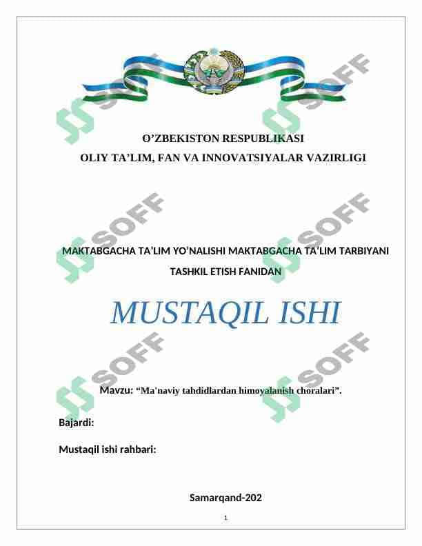 Ma'naviy tahdidlardan himoyalanish choralari 1