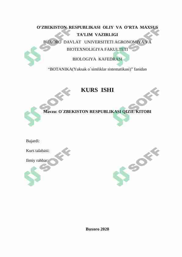 Oʻzbekiston respublikasi qizil kitobi 1