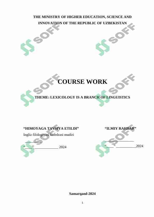 Course work 1