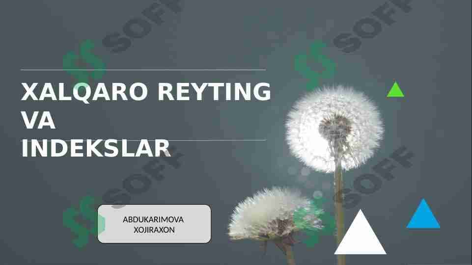 Xalqaro reyting va indekslash 1