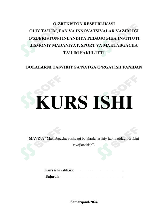 Maktabgacha yoshdagi bolalarda tasfiriy faoliyatidagi idrokini rivojlantirish 1