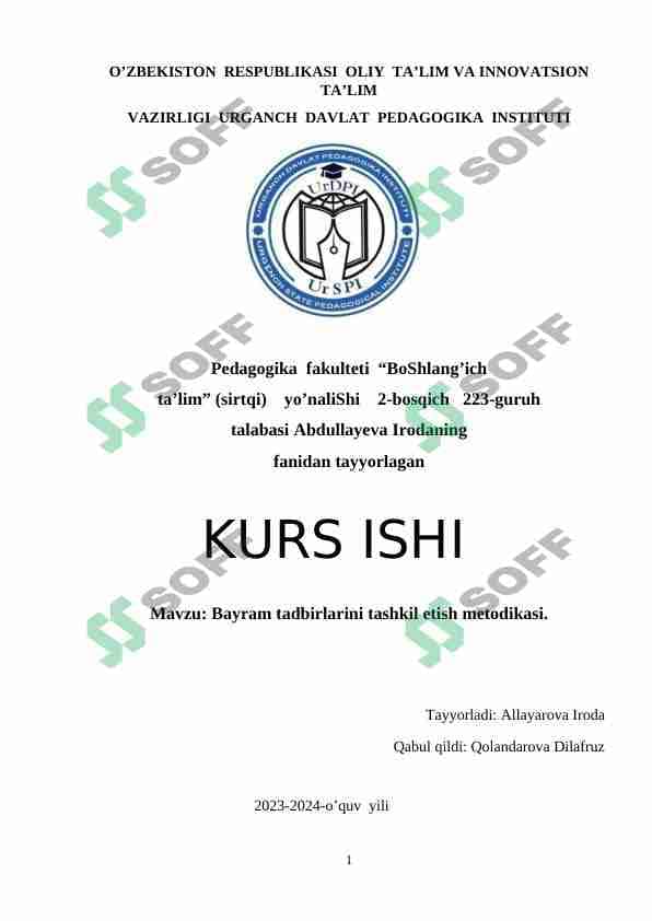 Bayram tadbirlarini tashkil etish metodikasi 1