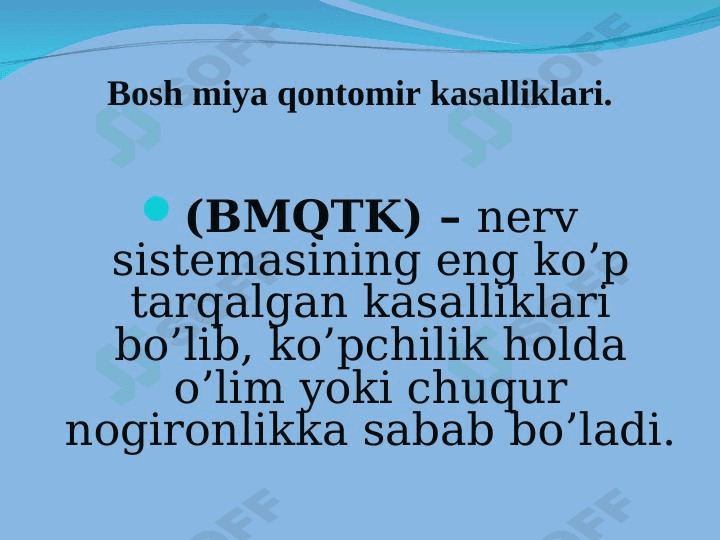 Bosh miya qon tomir kasalliklari 1