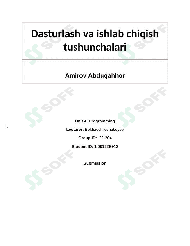 Assignment programming 1