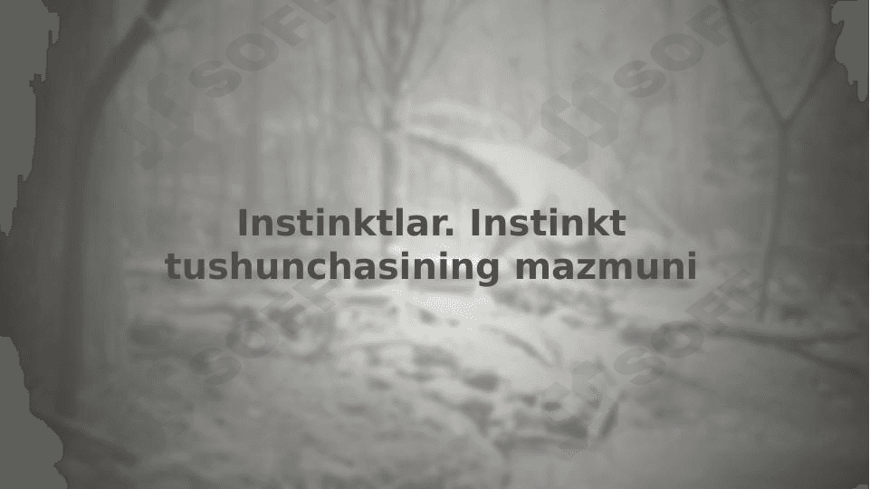 Instinktlar. Instinkt tushunchasining mazmuni 1