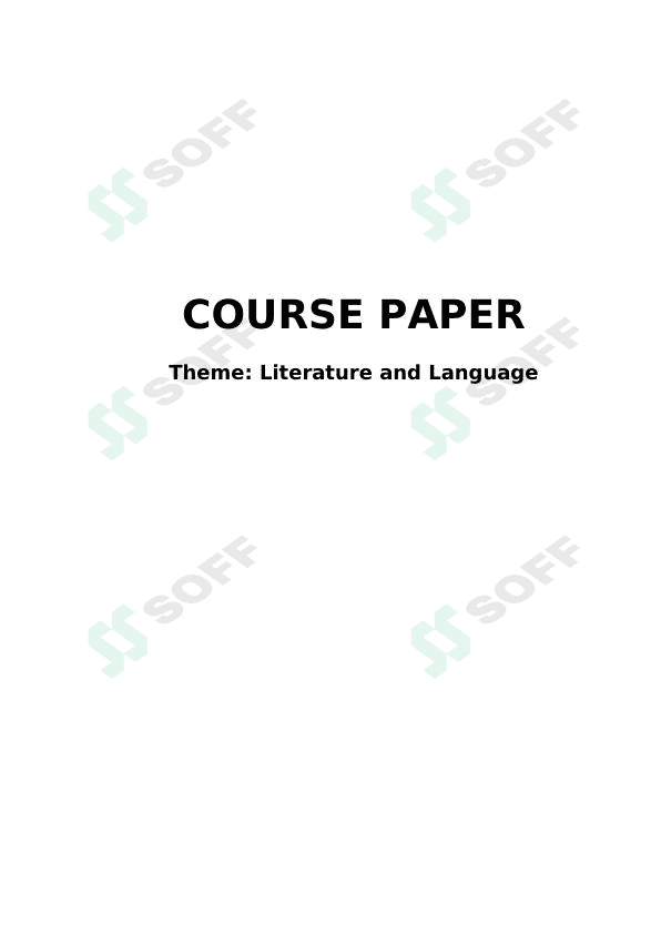 Literature and Language 1