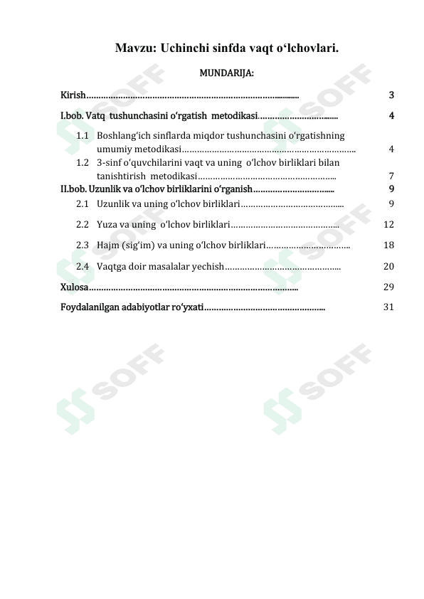 Uchinchi sinfda vaqt o‘lchovlari. 1