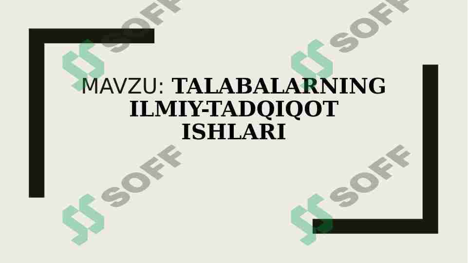 TALABALARNING ILMIY-TADQIQОT ISHLARI 1