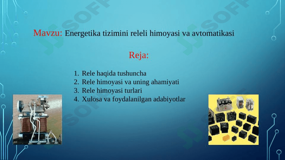 Energetika tizimini releli himoyasi va avtomatikasi 1