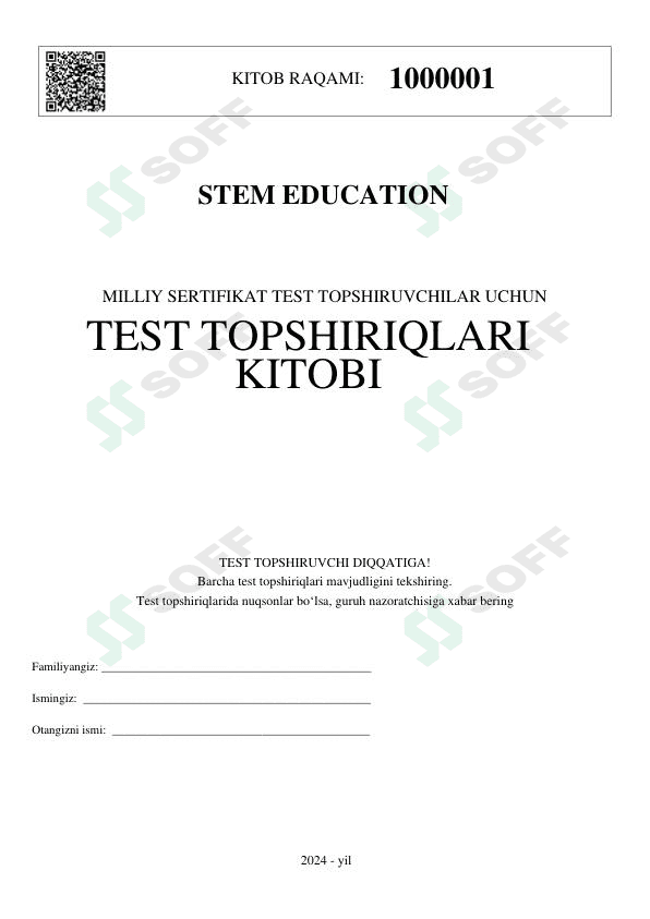 Matematika Milliy Sertifikatga tayyorlanuvchilar uchun (Javoblari bilan) 1