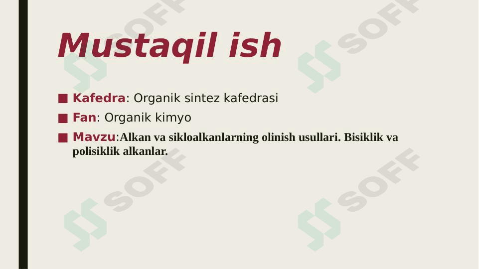 Аlkаn vа siklоаlkаnlаrning оlinish usullаri. Bisiklik vа pоlisiklik аlkаnlаr. 1