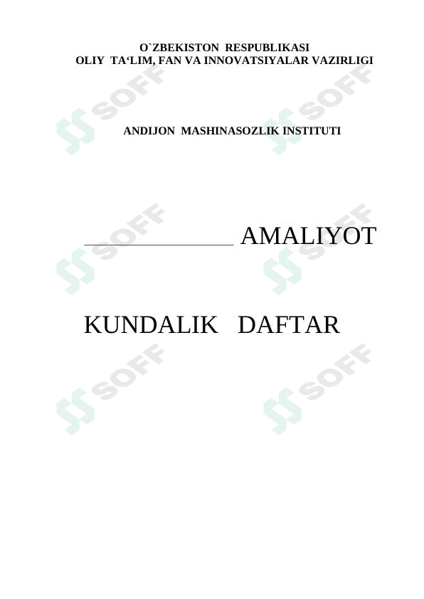 Amaliyot kundaligi 1
