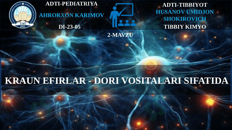 KRAUN EFIRLAR - DORI VOSITALARI SIFATIDA 1