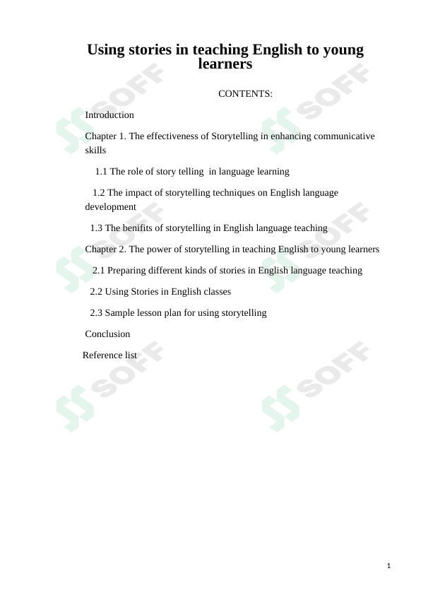 Using stories in teaching English to young learners 1