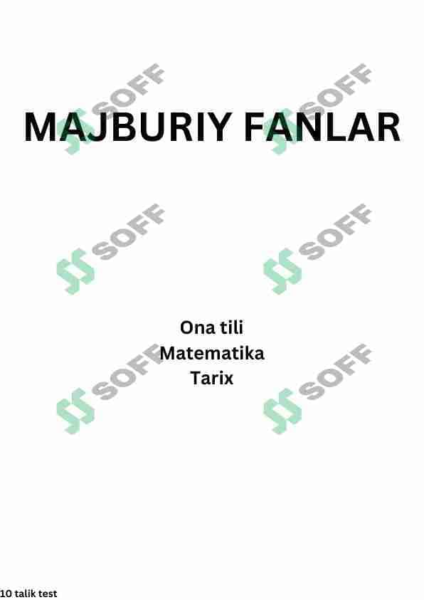 Majburiy fanlar 1