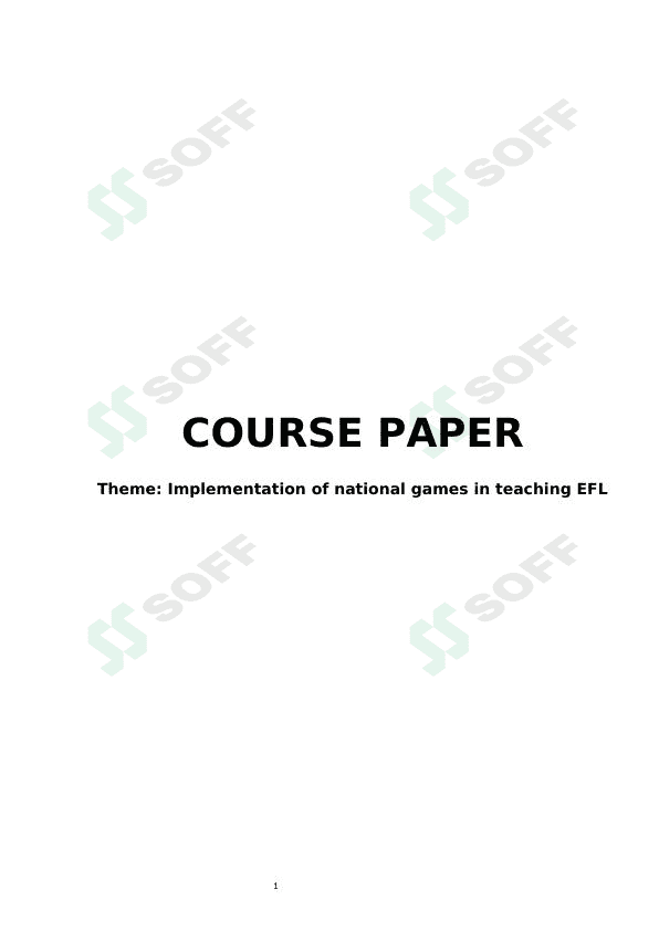 Implementation of national games in teaching EFL 1