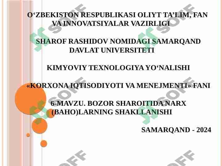 BOZOR SHAROITIDA NARX (BAHO)LARNING SHAKLLANISHI 1
