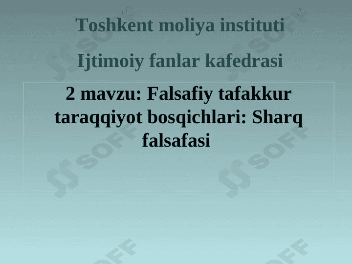 Sharq falsafasi 1