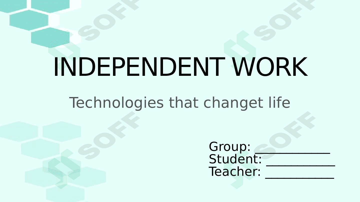 Technologies that changed life 1