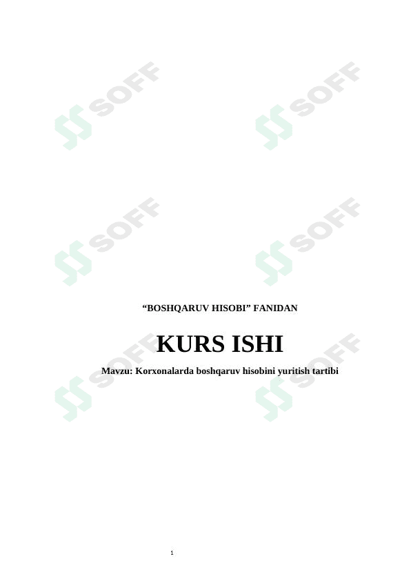 Korxonalarda boshqaruv hisobini yuritish tartibi 1