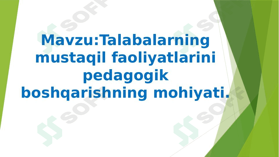 Talabalarning mustaqil faoliyatlarini pedagogik boshqarishning mohiyati 1