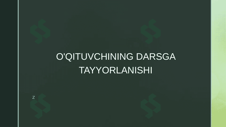 O'qituvchining darsga tayyorlanishi 1