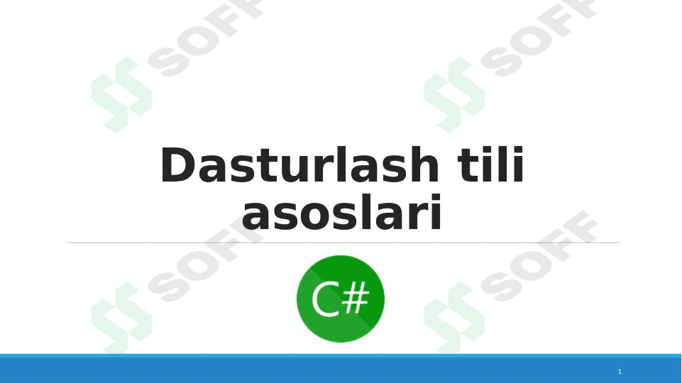 Dasturlash tili asoslari C# 1