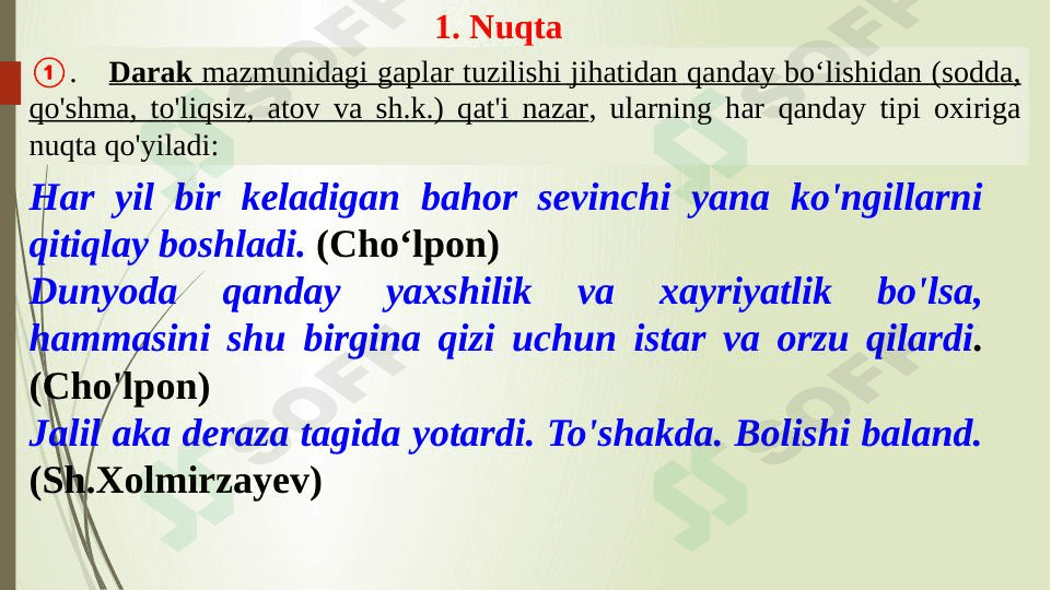 Nuqta,So’roq,Ko’p nuqta,Undov haqida umumiy tushuncha. 1