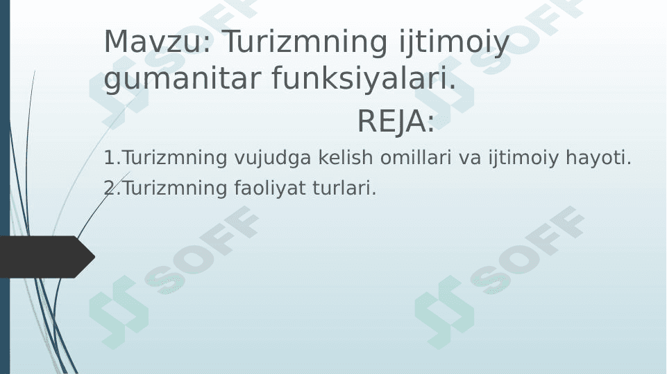 Turizmning ijtimoiy gumanitar funksiyalari 1