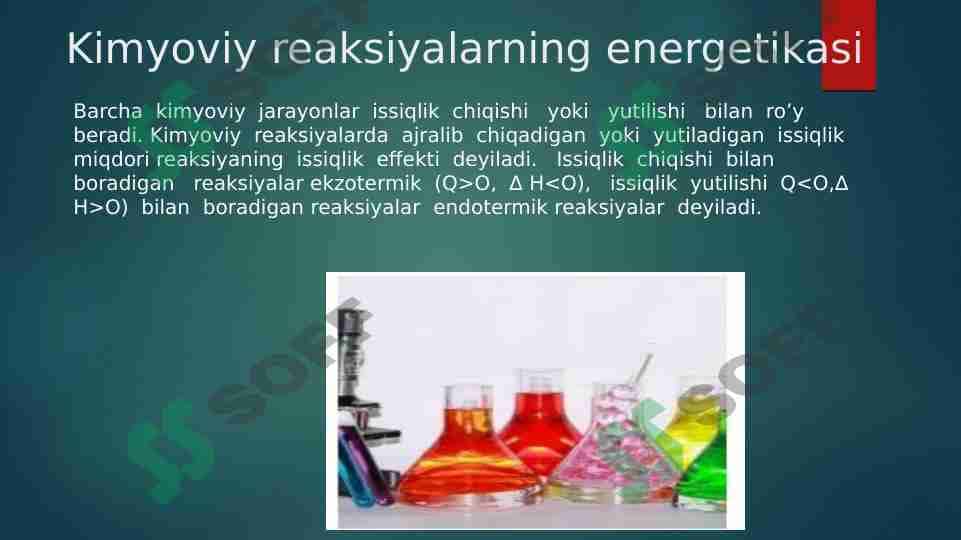 Kimyoviy reaksiyalarning energetikasi 1