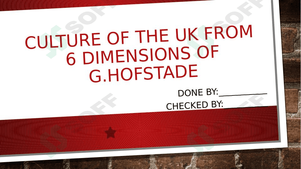Culture of the UK from 6 dimensions of G.Hofstadeculture 1
