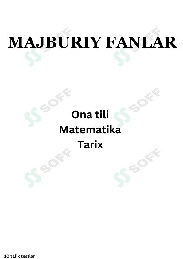 Majburiy fanlar 1