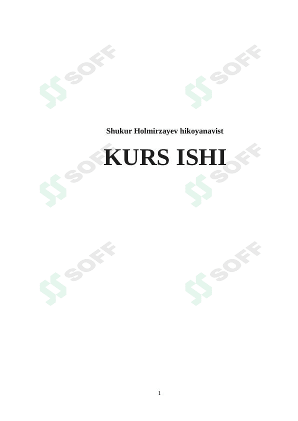 Shukur Holmirzayev hikoyanavist 1