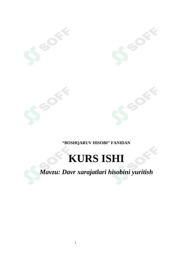 Davr xarajatlari hisobini yuritish 1