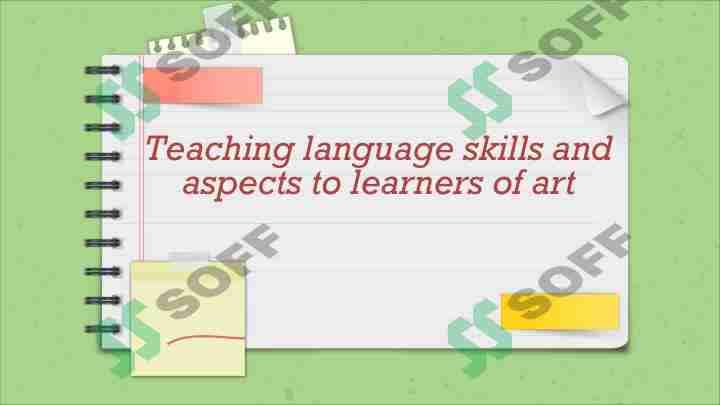 Teaching language skills and aspects to learners of art 1