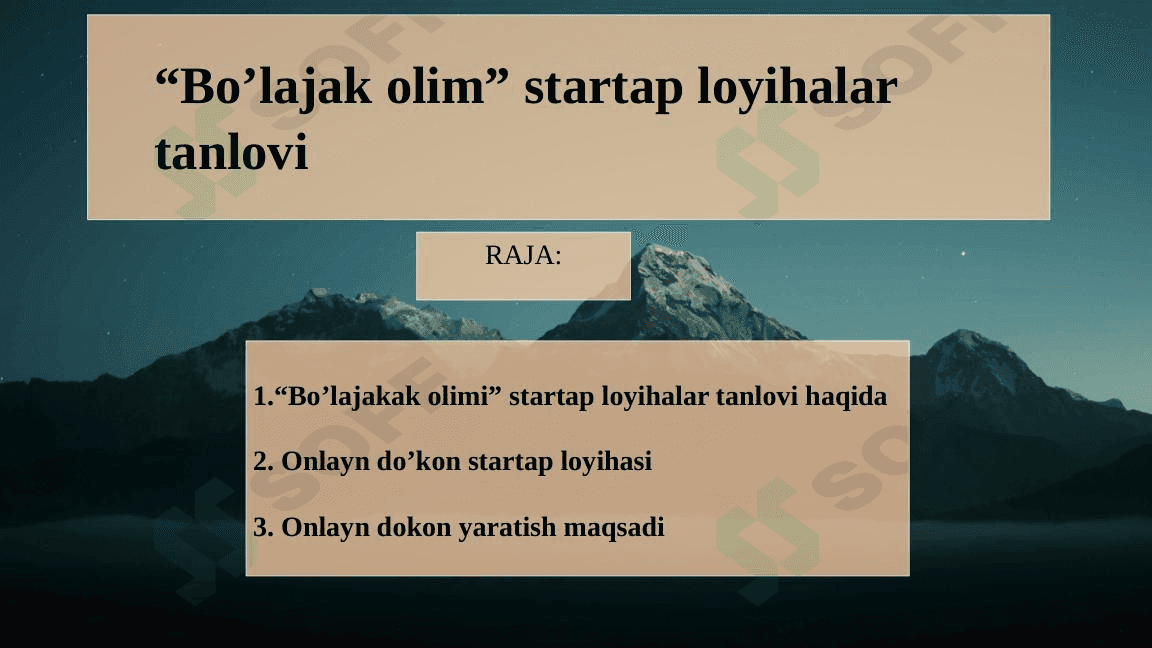 bo'lajak olim start up loyihasi 1