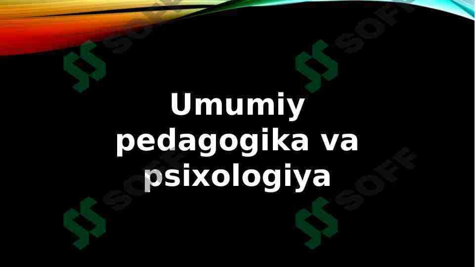 Tafakkur va nutqning  psixologik tavsifi 1
