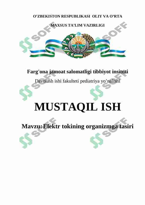Elektr tokining organizmga tasiri 1