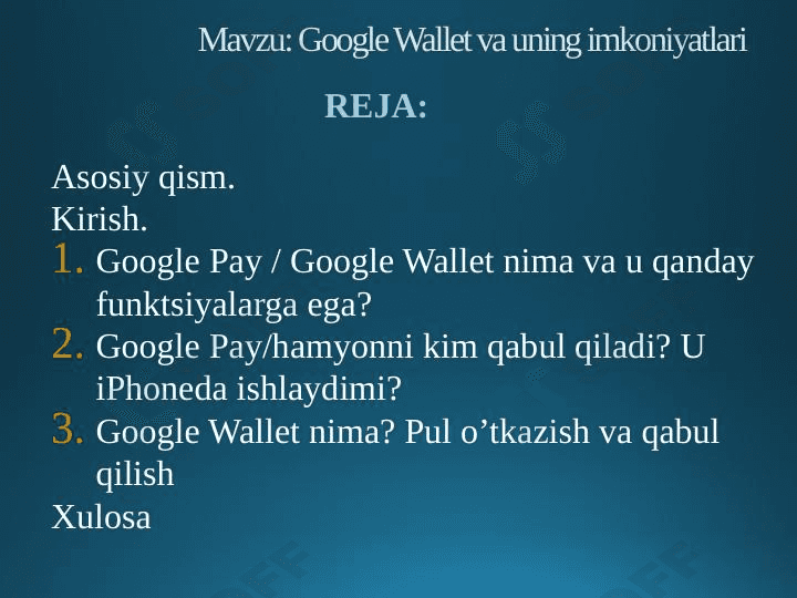 Google Wallet va uning imkoniyatlari 1