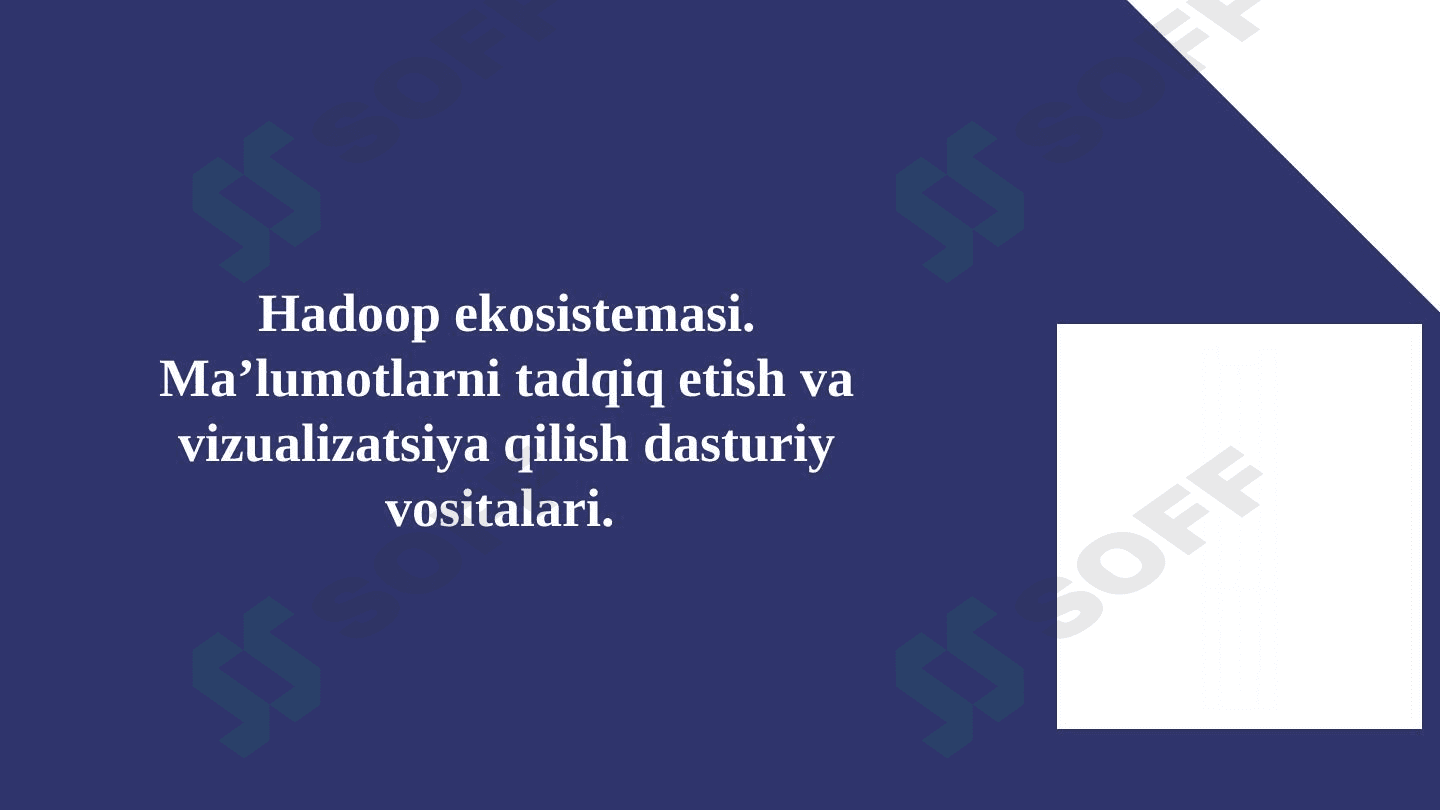 Hadoop ekosistemasi. Ma’lumotlarni tadqiq etish va vizualizatsiya qilish dasturiy vositalari 1
