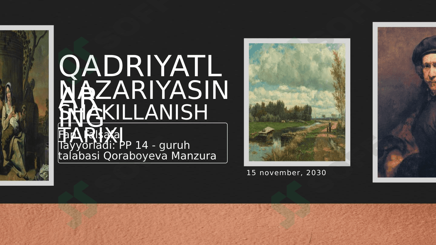 Qadriyat nazariyasining shakllanish tarixi 1