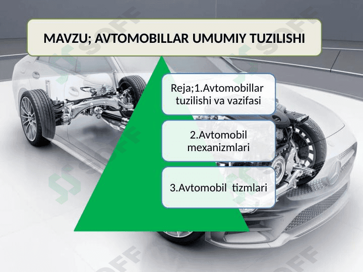 Avtomobil tuzilishi fanidan dars ishlanma 1